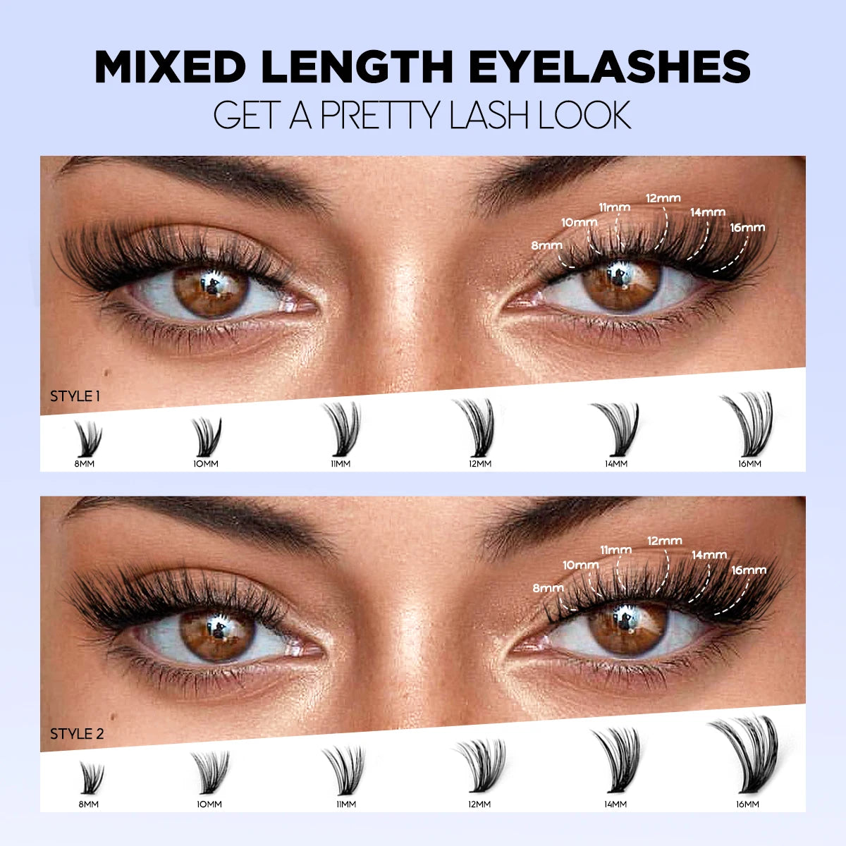 Lash Clusters Set DIY Lashes Extension Kit Individual Eyelash Extension Kit Full Set Lashes Kit with Lash Bond and Seal Makeup