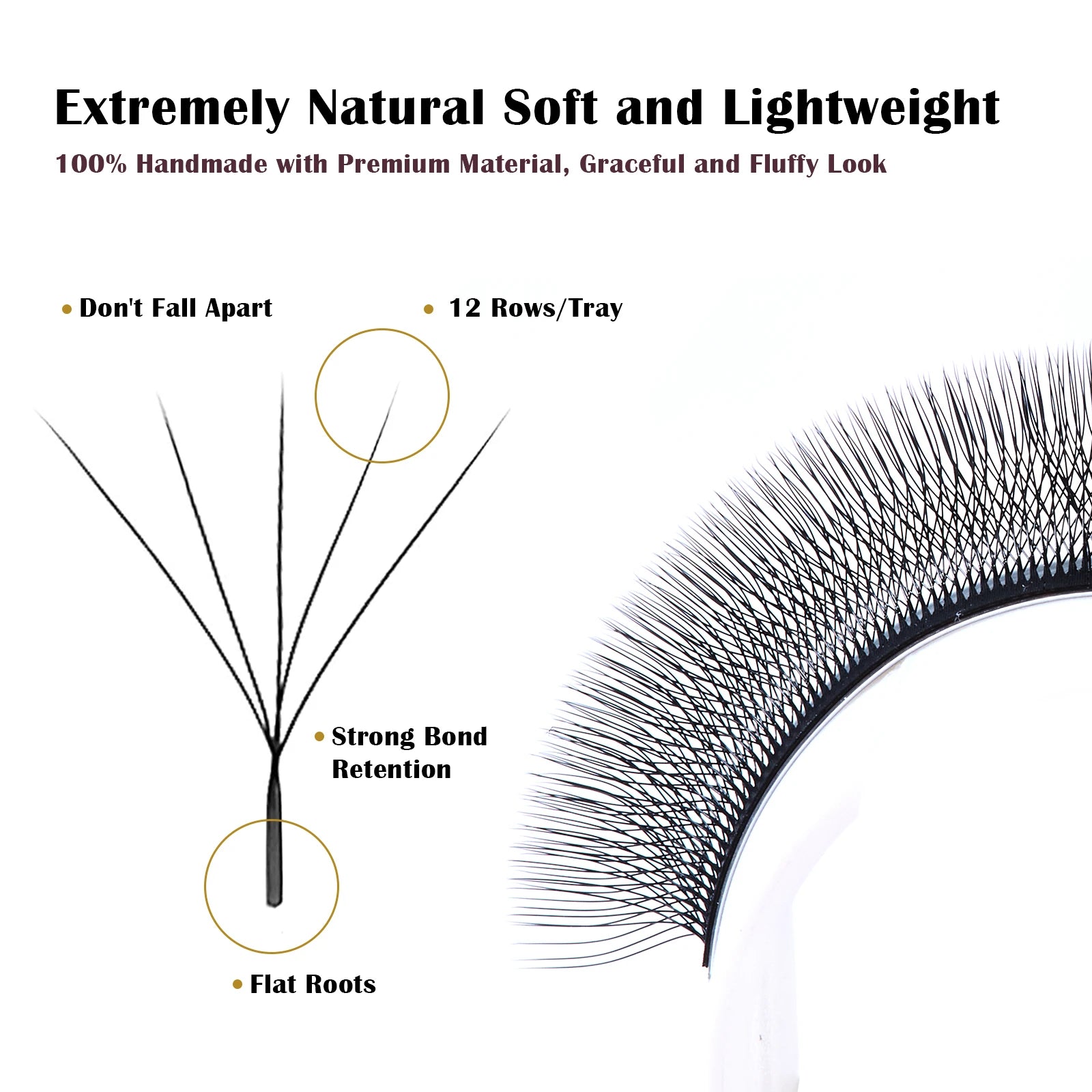 DeceMars 5D - W Shaped Eyelash Extension (12line/Tray)
