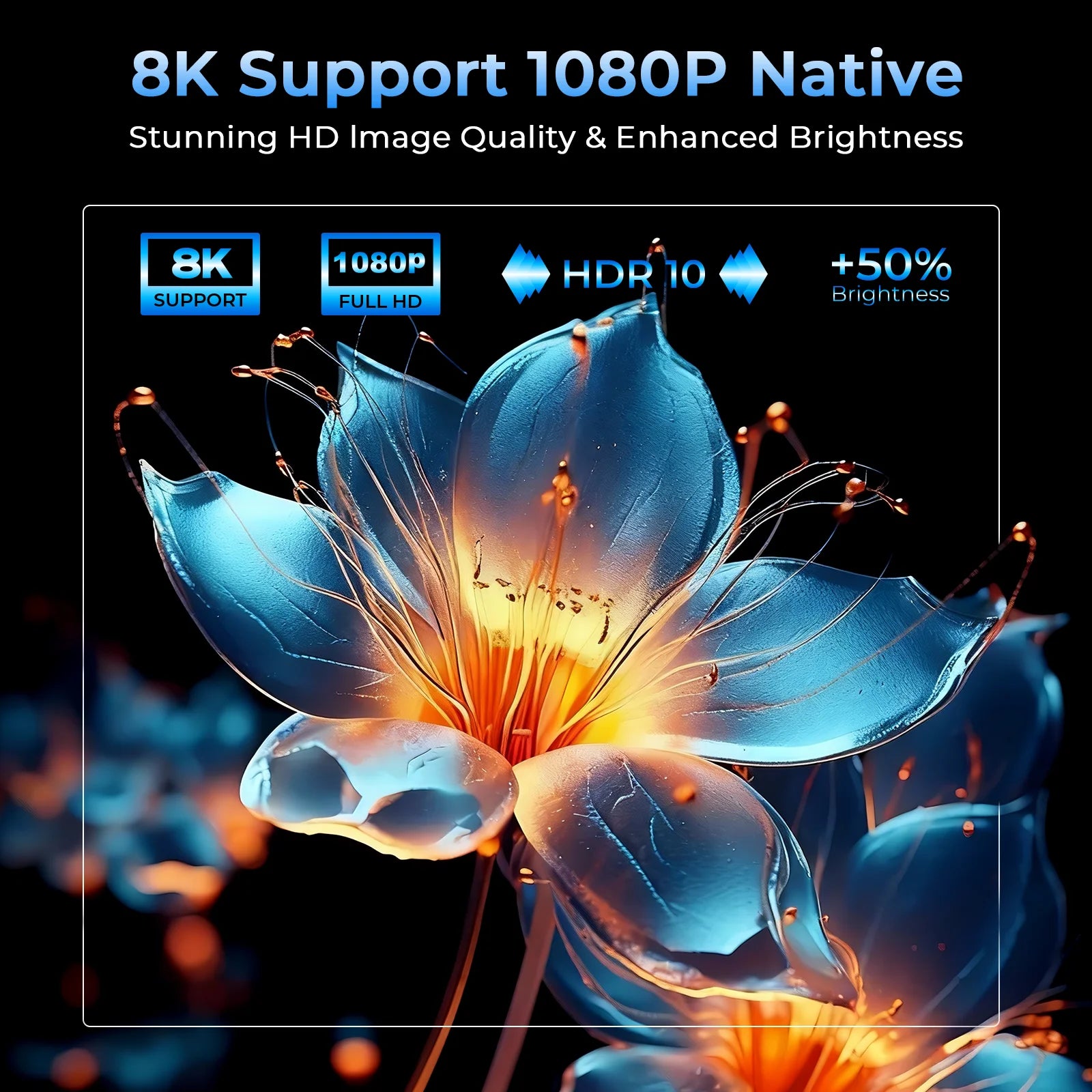 Lyncast 8K Support HD 1080P Auto Focus 2000ANSI Projector 5W Speaker Android 14 WiFi6 BT5.4 Outdoor Home Theater Projectors X7