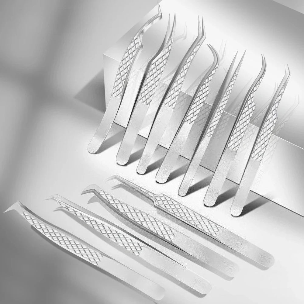 Eyelash extension tweezer volume precise luxury diamond grip 420 stainless steel high quality eyebrow from nagaraku makeup
