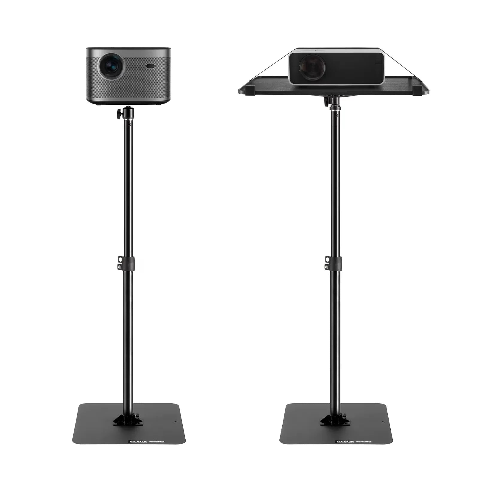 SucceBuy Projector Floor Stand Adjustable Height from 30.3 to 63.4 in with Tray for Outdoor Movies Home Office Stage and Studio