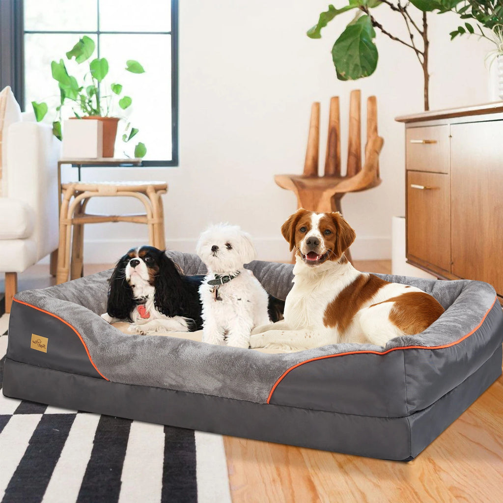 Large Dog Bed Soft Comfortable Warm Fleece Anti-Allergy Pet Bed with Removable Washable Cover Waterproof