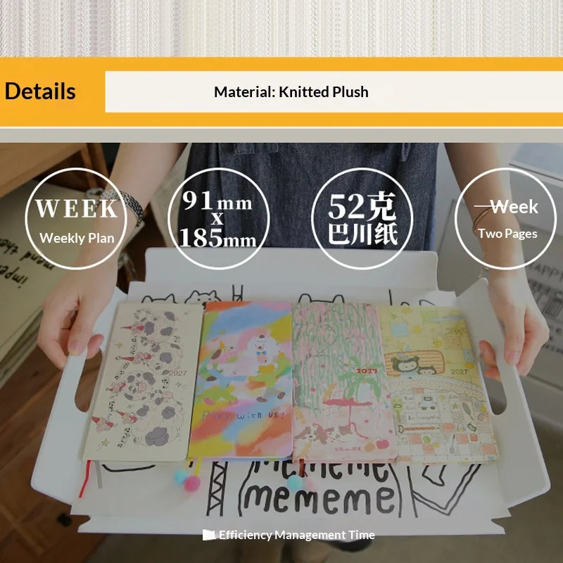 Kinbor 2027 Pocket Weekly Planner Notebook Limited Edition Week Journal Notebook Monthly Yearly Planning Book Travel Recording
