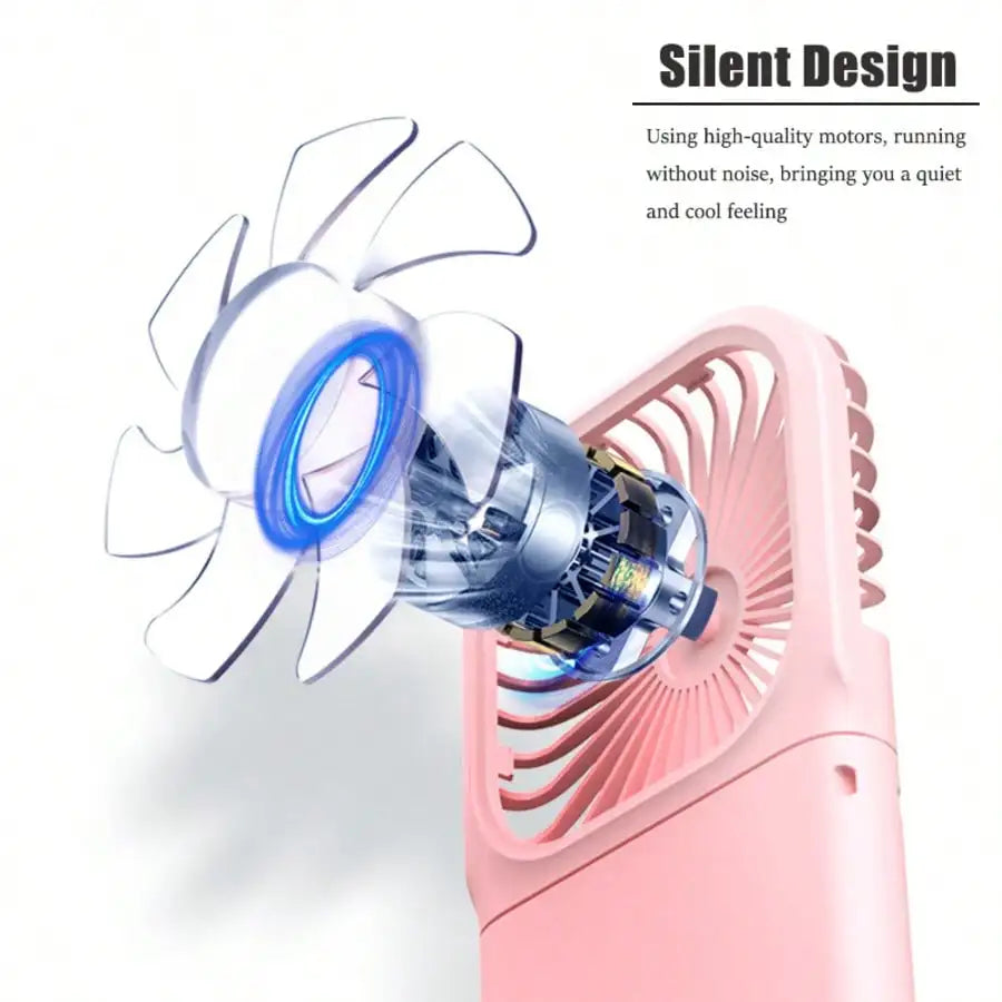 Fashionable Handheld Digital Neck Fan, USB Rechargeable, Mini Fan, Portable Fan, USB Power Bank Fast Charging Desktop Foldable Small Electric Fan, Ideal Companion For Hot Summer