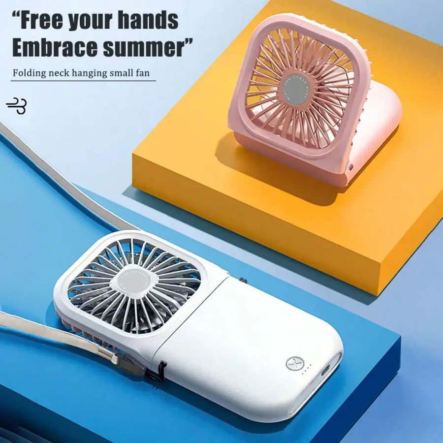 Fashionable Handheld Digital Neck Fan, USB Rechargeable, Mini Fan, Portable Fan, USB Power Bank Fast Charging Desktop Foldable Small Electric Fan, Ideal Companion For Hot Summer
