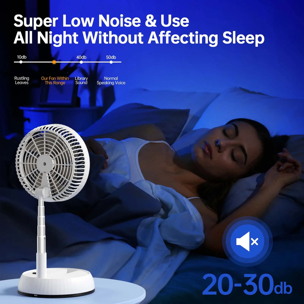Outdoor folding telescopic fan remote control office automatic shaking desktop fan convenient and quiet USB charging fan 7200mAh