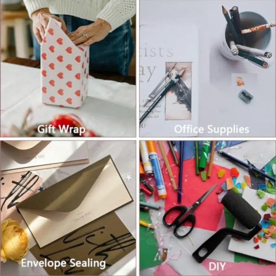 Gift Wrapping Tape for Office Home School: Transparent Refills Clear Polypropylene Crystal Clear 3/4 x 1000 in 1 in Core