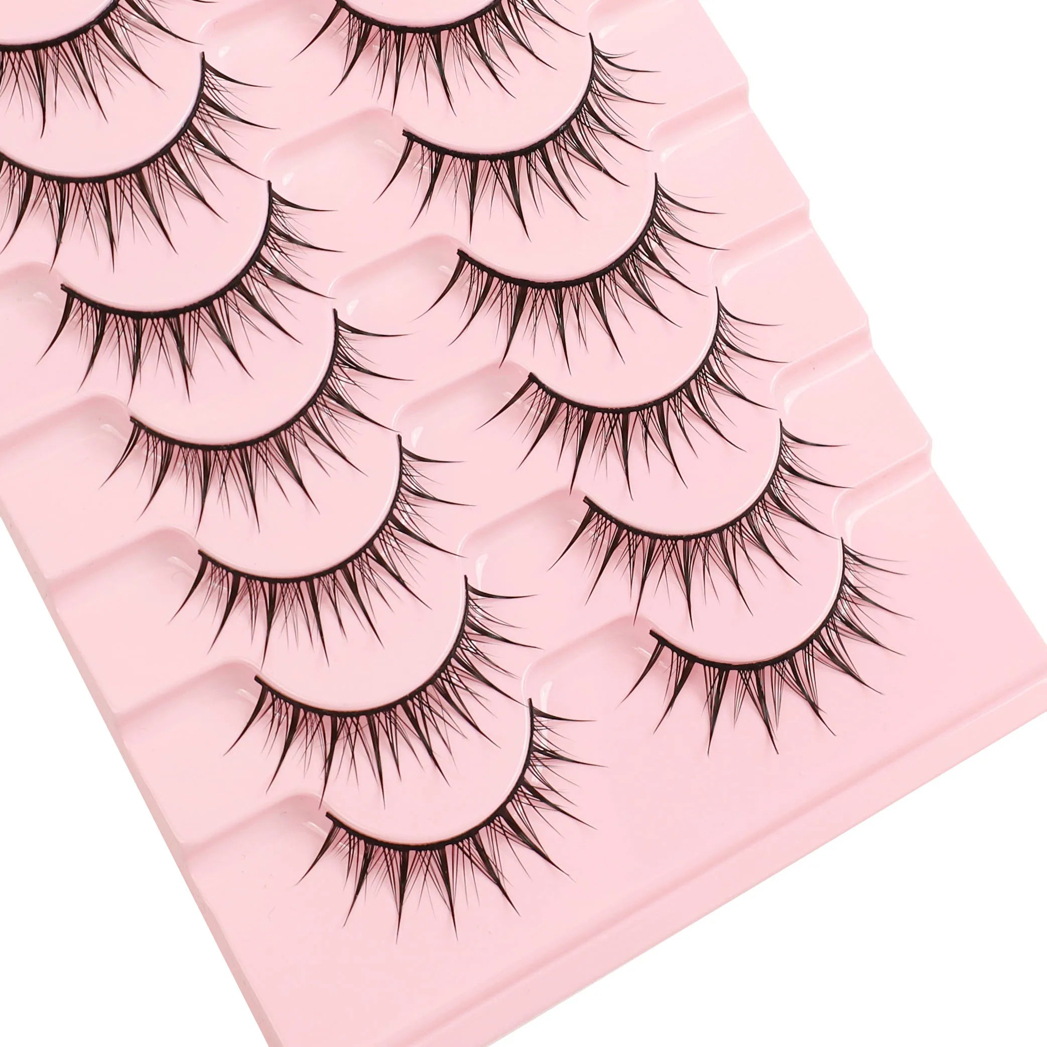 10 Pairs of Natural False Eyelashes Cartoon Style 3D Imitation Mink Fur Wing Shape Soft and Natural Realistic Eyelash Extension