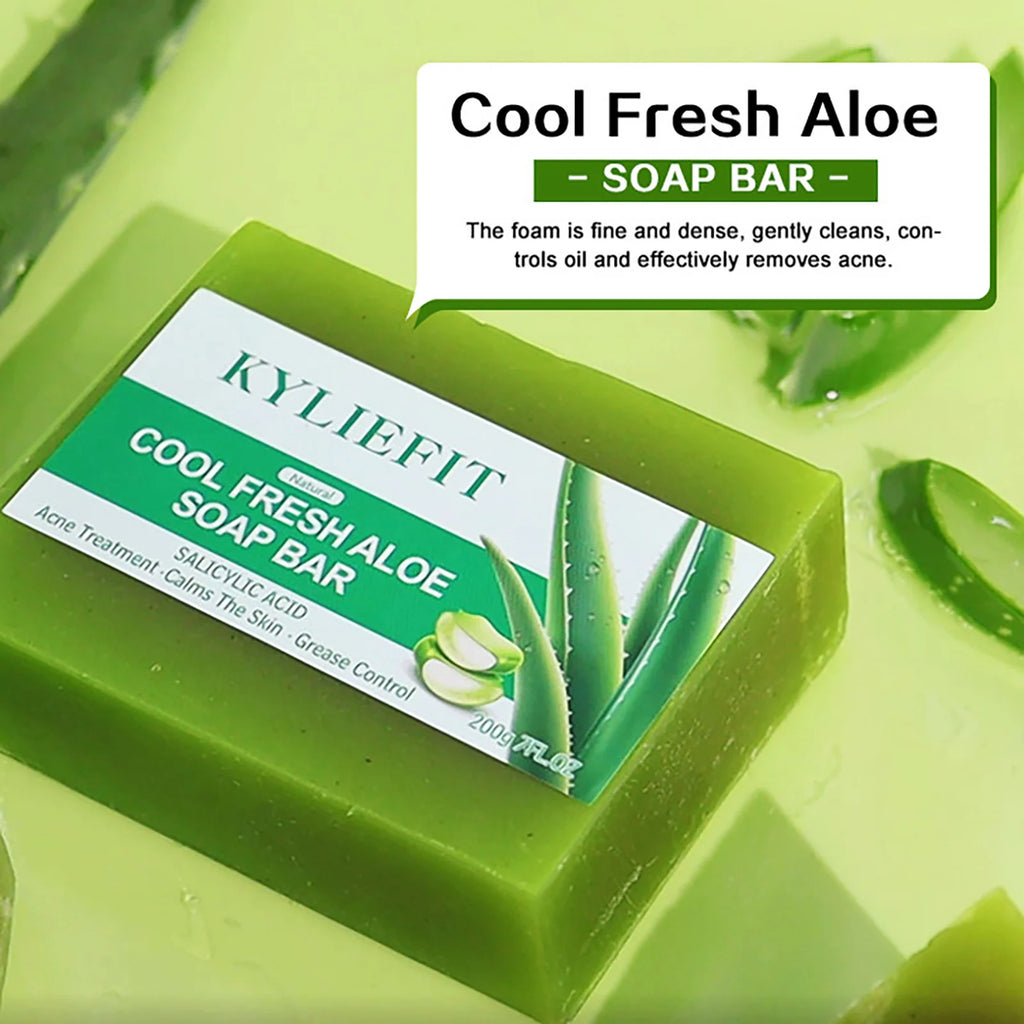 Aloe Brightening Soap Bar, Remove Dark Spots, Sun Spots, Acne, Oil Control, Clean Stains, Exfoliation, For Face and Body, 200g
