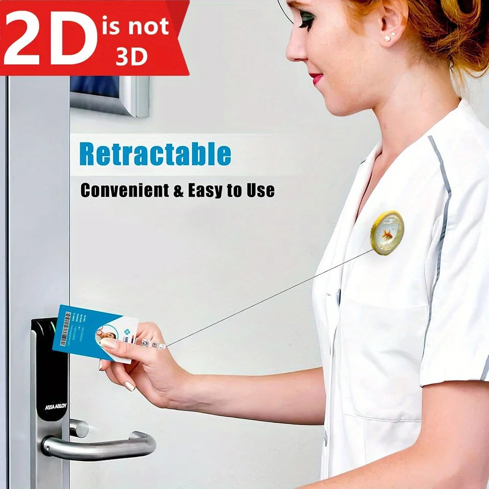 2D Creative Badge Reel - Expandable ID clip for nurses, teachers, and healthcare workers.