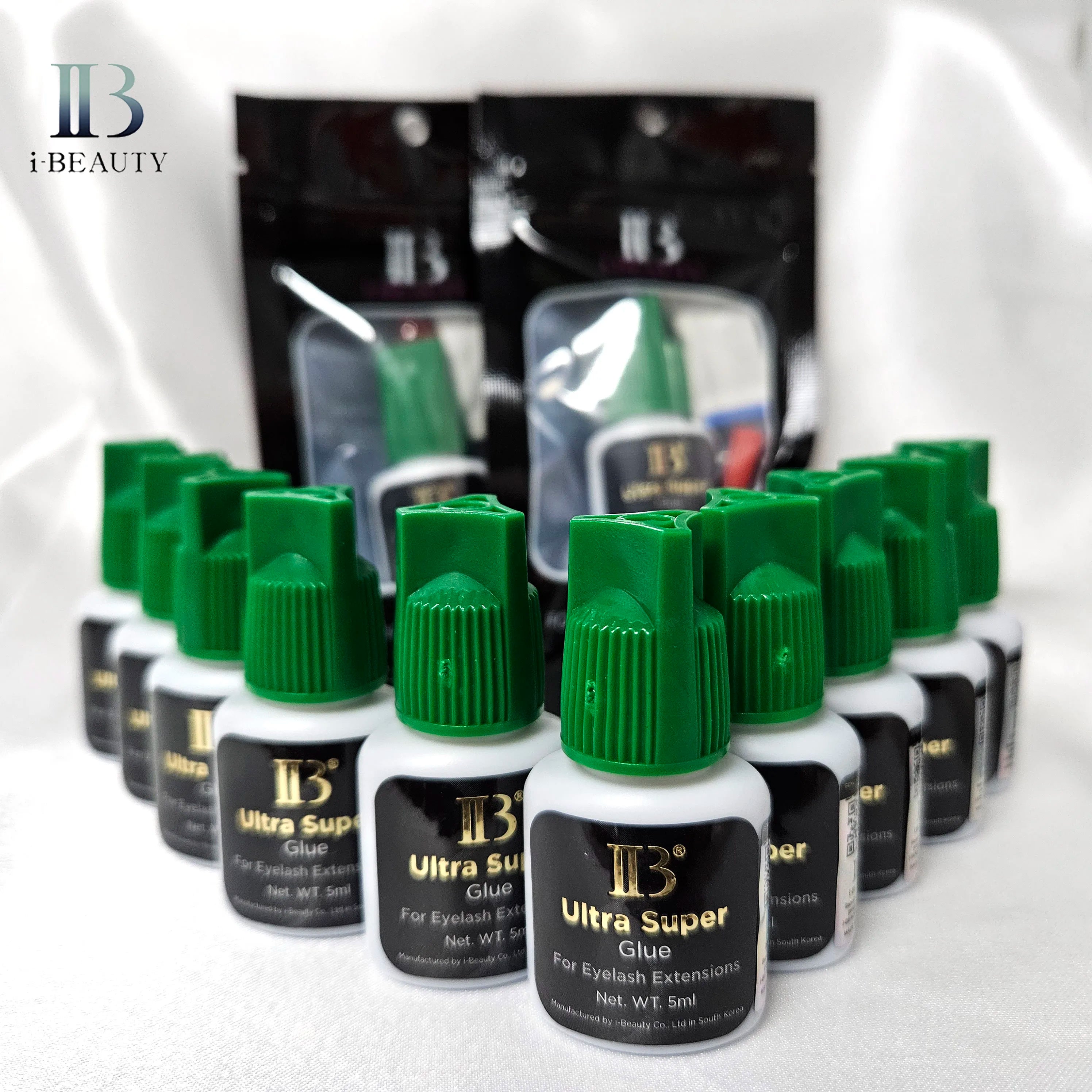 5 Bottles/lot IB Ultra Super Glue Eyelash Extensions Super Glue Green Cap Korea Individual 5ml Fast Drying Lash Glue Wholesale