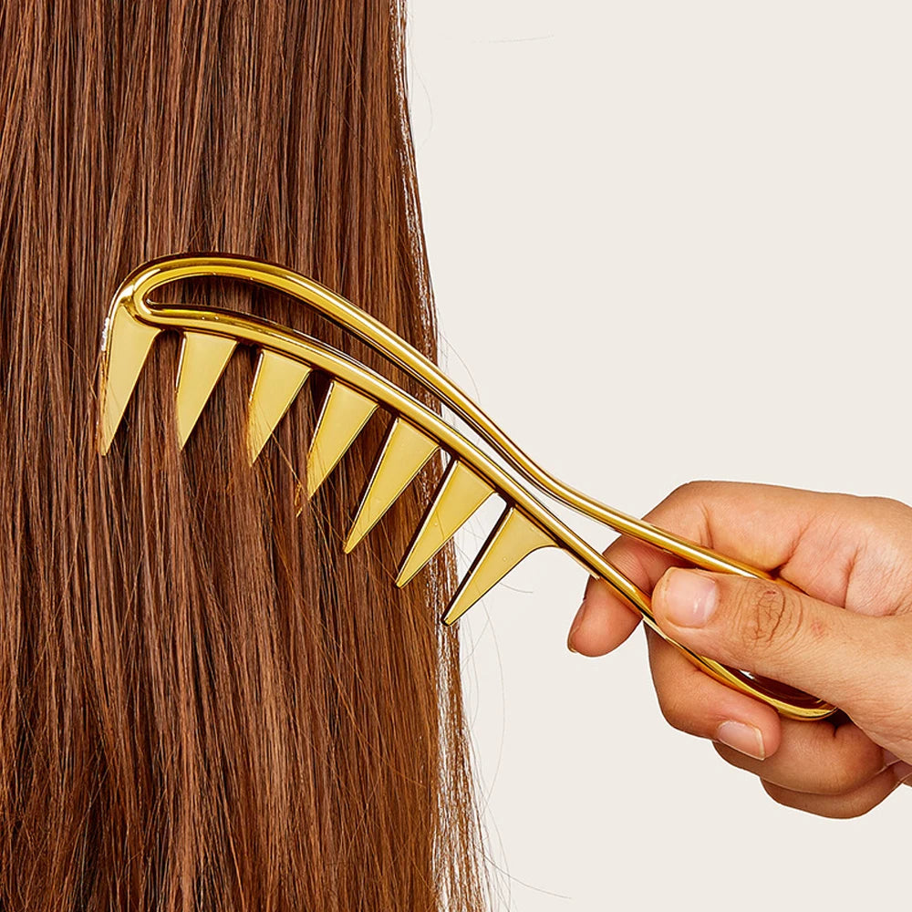 Wide Tooth Retro Oil Head Comb Antistatic Detangle Curly Hair Salon Styling Zoning Comb for Men Women