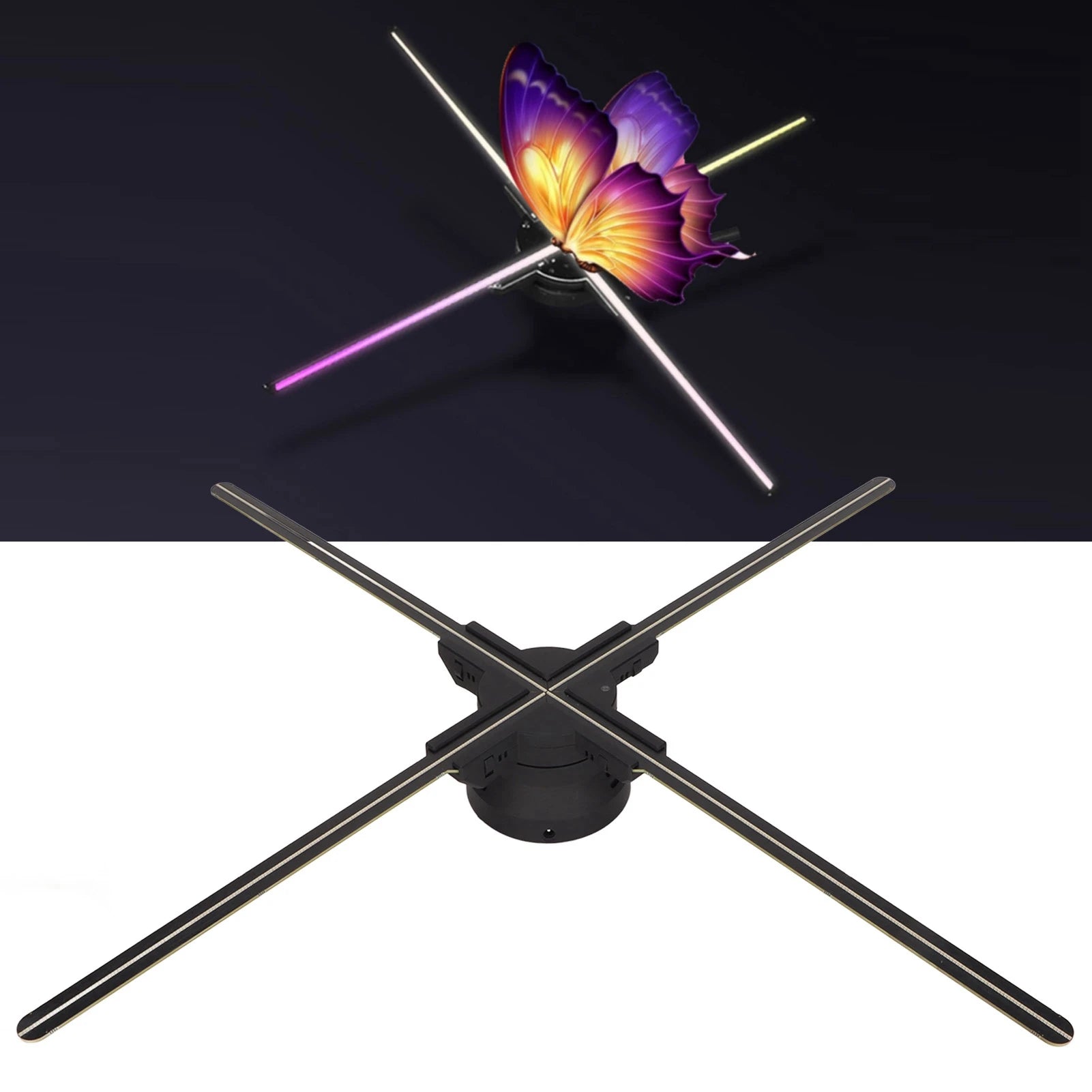 NEW 3D Hologram Fan Display 110‑240V 8G Memory Card APP Control 150° Editable Holographic Advertising Machine 1024x768P Store