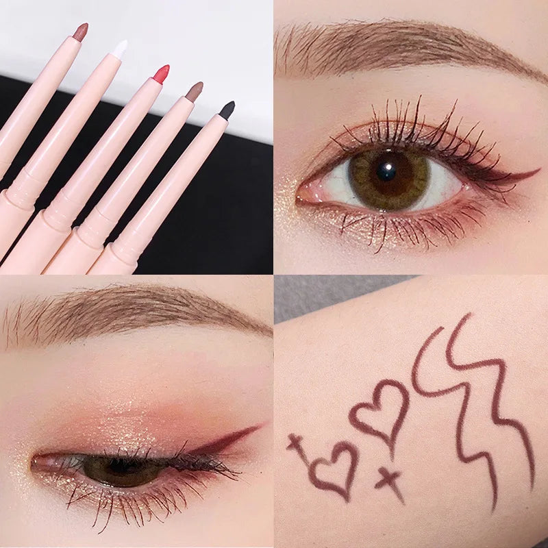 Matte Red Brown Eyeliner Gel Pencil Ultra-thin Long Lasting Quick Dry Smooth Eye Shadow Lying Silkworm Pen Makeup Cosmetics