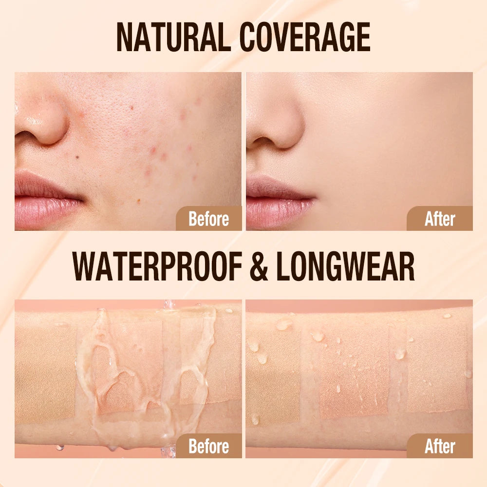O.TWO.O 30ml Liquid Foundation Oil-control High Coverage Makeup Base Cream SPF30 Waterpoof Concealer Makeup Face Foundation