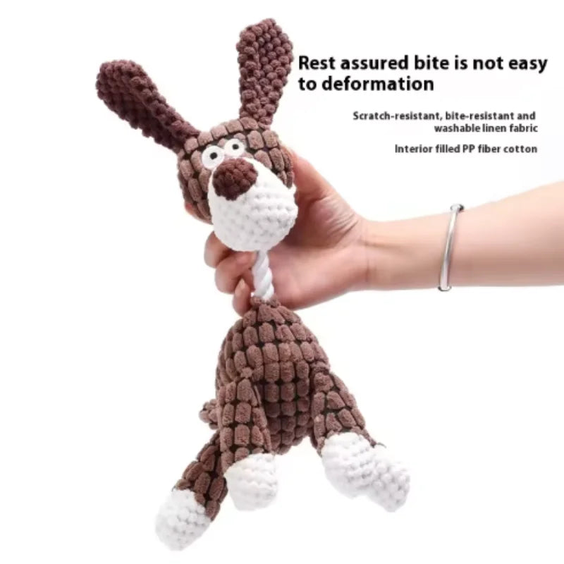 Dog Toys Puppy Squeaker Squeaky Plush Bone Dog Toy - Fun Chew Toy for Teething Pets Molar Training Accessory for Canine Playtime