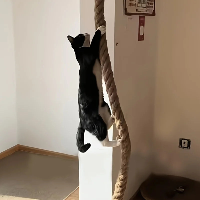 Weysat Cat Tree with 2 x 59.1 Inch Climbing Rope Wall Mounted Cat Climbing Tower Toy with Scratching Post Kitten Rope Ladder