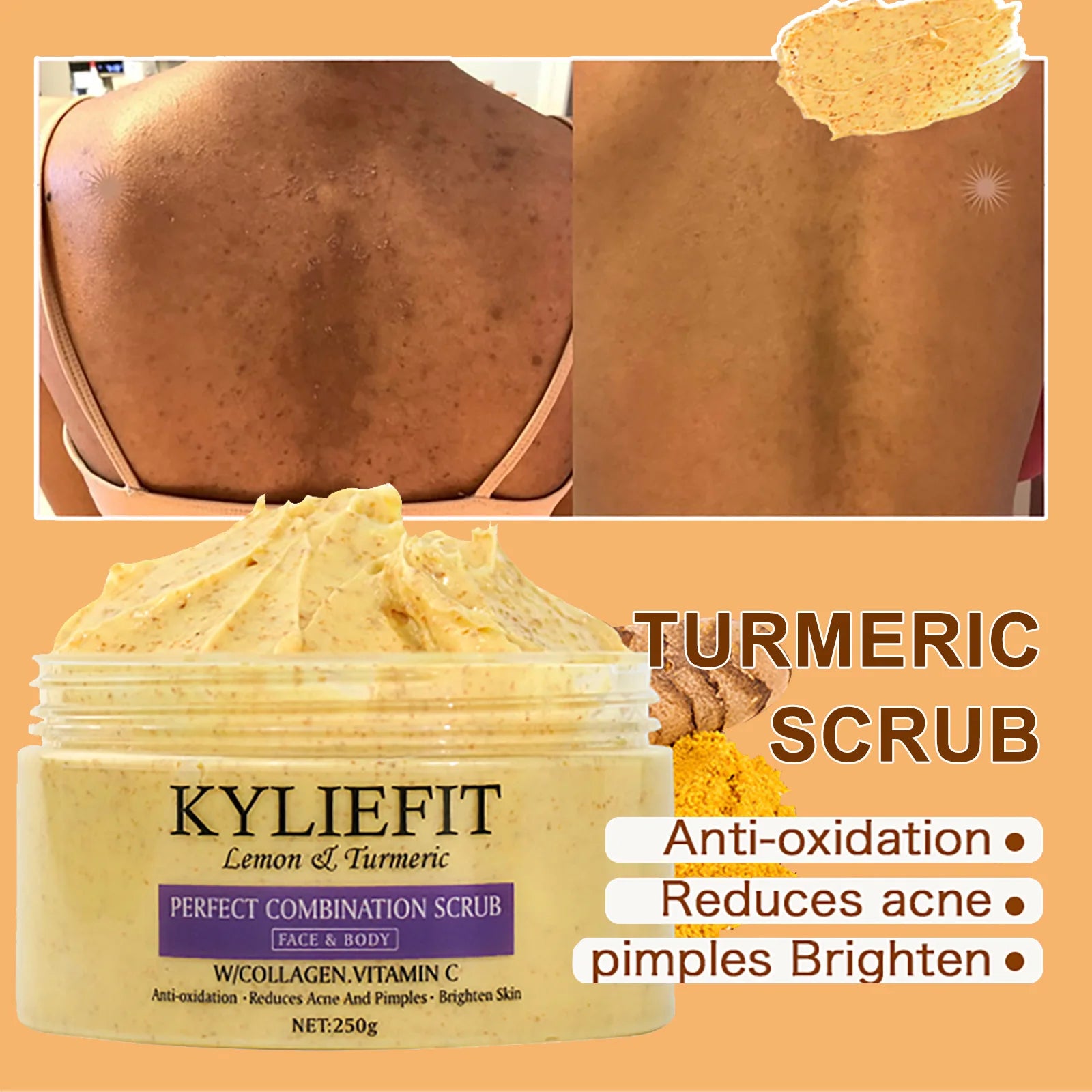 Organic Turmeric Skin Care Kit, Brighten, Clean, Remove Darkness, Spots, Acne, Lighten, Hydration, Exfoliate, Even Skin Tone
