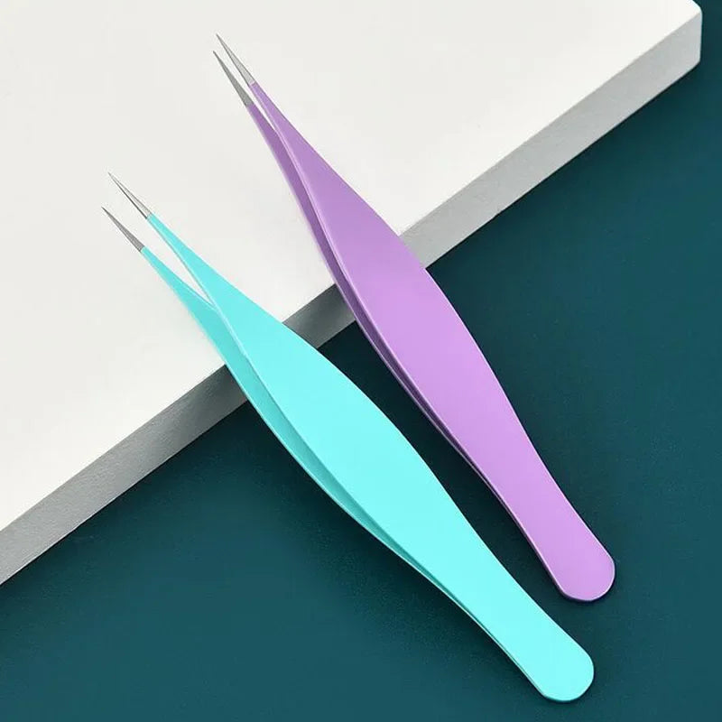 New Super Pointed Acne Clip Acne Needle Grafting Eyelash Clip Blackhead Clip Fake Eyelash Tweezers Feauty Tool  Lash Tweezers