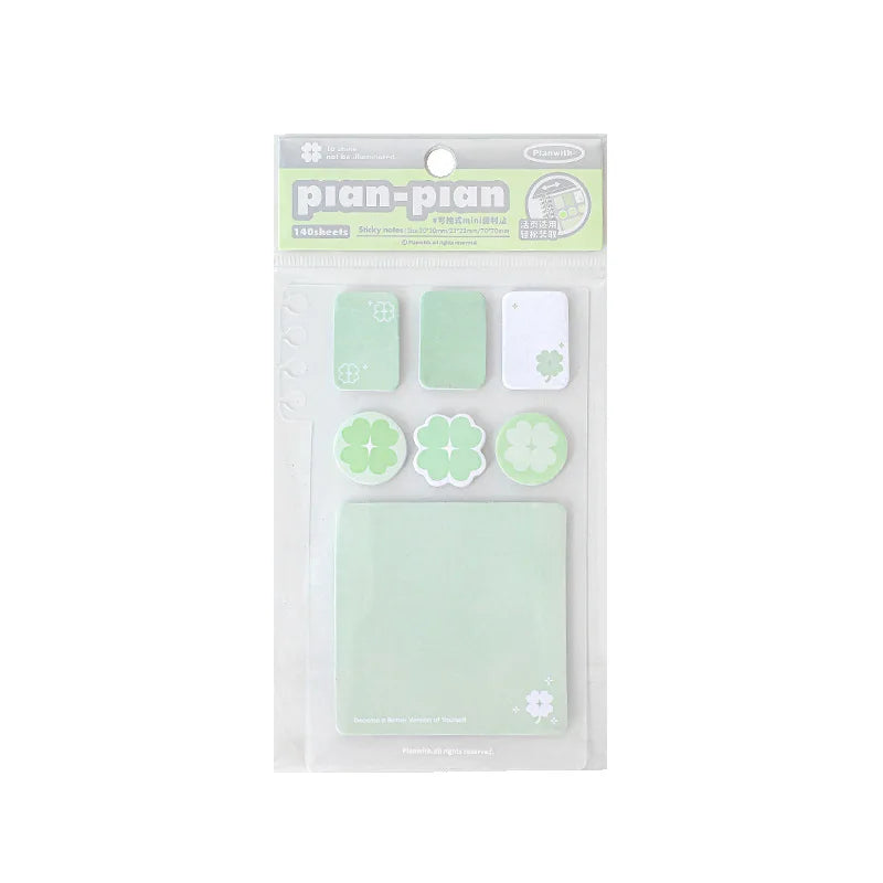 MINKYS Four Leaf Clover Binder Index Sticky Paper Planner Index Sticker List Handheld Memo Pad School Stationery Supplies