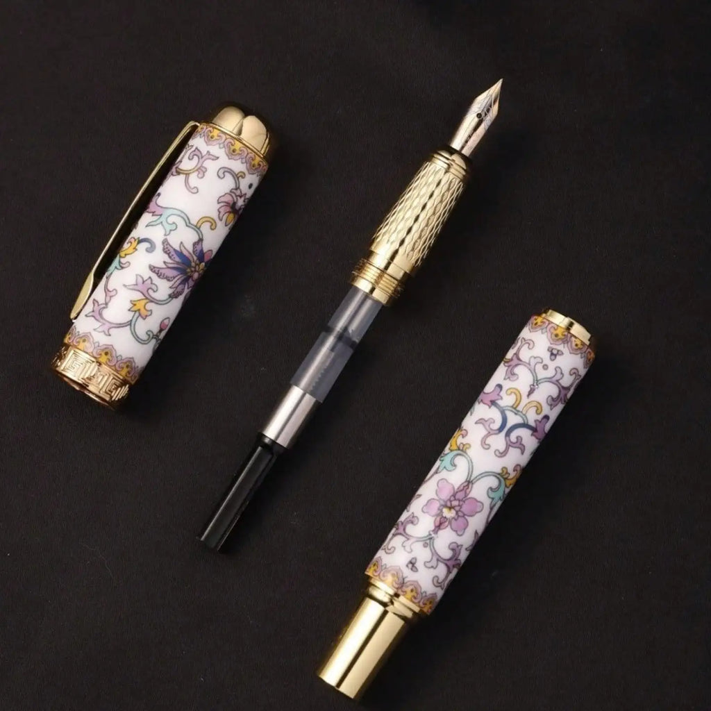 1Pc Fountain Pen, 0.5mm Nib, Built-In Converter, High-End Quality, Exquisite Craftsmanship, Ceramic Material Pen Body, Ceramic Enamel Color, Iridium Gold Pen Clip, Student Gift, Holiday Gift, Back-To-School Season, Birthday G