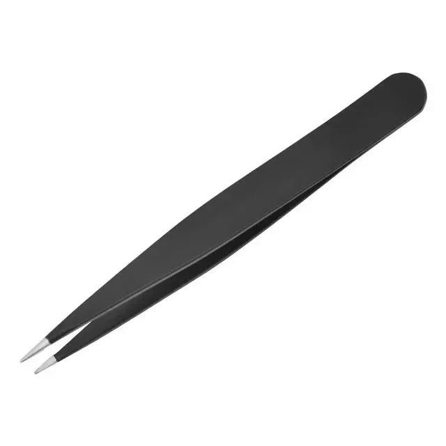 Professional Stainless Steel Precision Tweezer - Slant Tip Hair Plucker for Easy Grooming Brow Clips Removal Makeup Tools