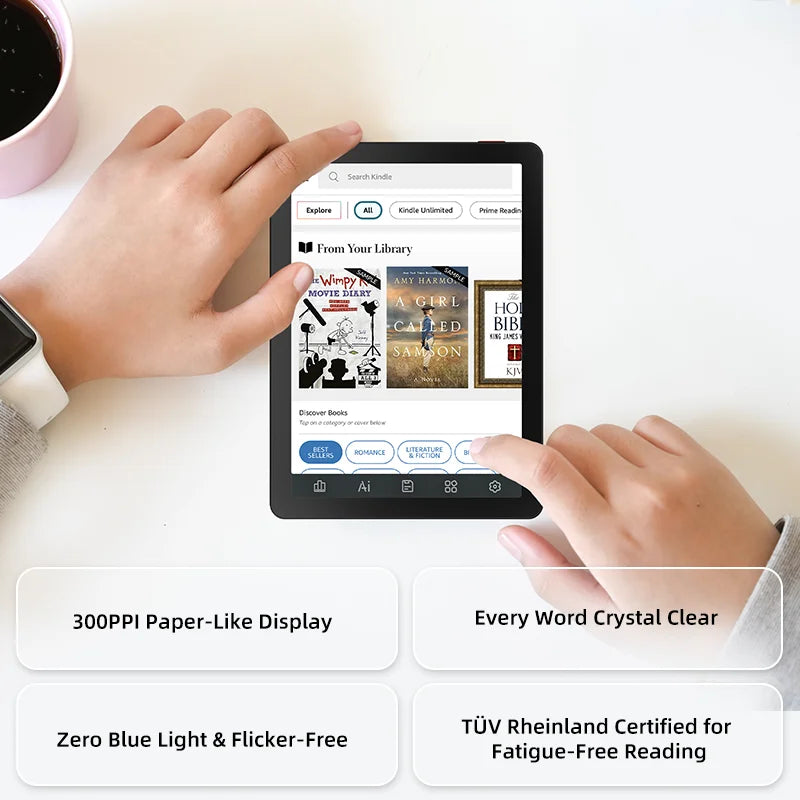 Bigme B6 Ebook Reader, 6'' Color E-Ink Electronic Book, 36-Level Front Light, 4GB+64GB, Android 14 OS, Paper-Like E-Reader Eye-Protecting