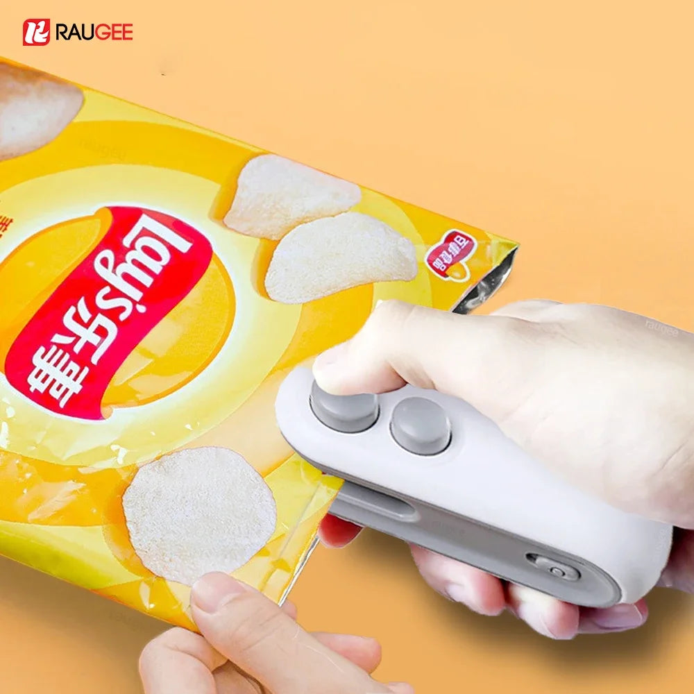 Handheld Bag Sealer Mini Heat Vacuum Food Sealer with Cutter and Magnet 2 in 1 Bag Sealer for Plastic Bags Snacks Food Storage