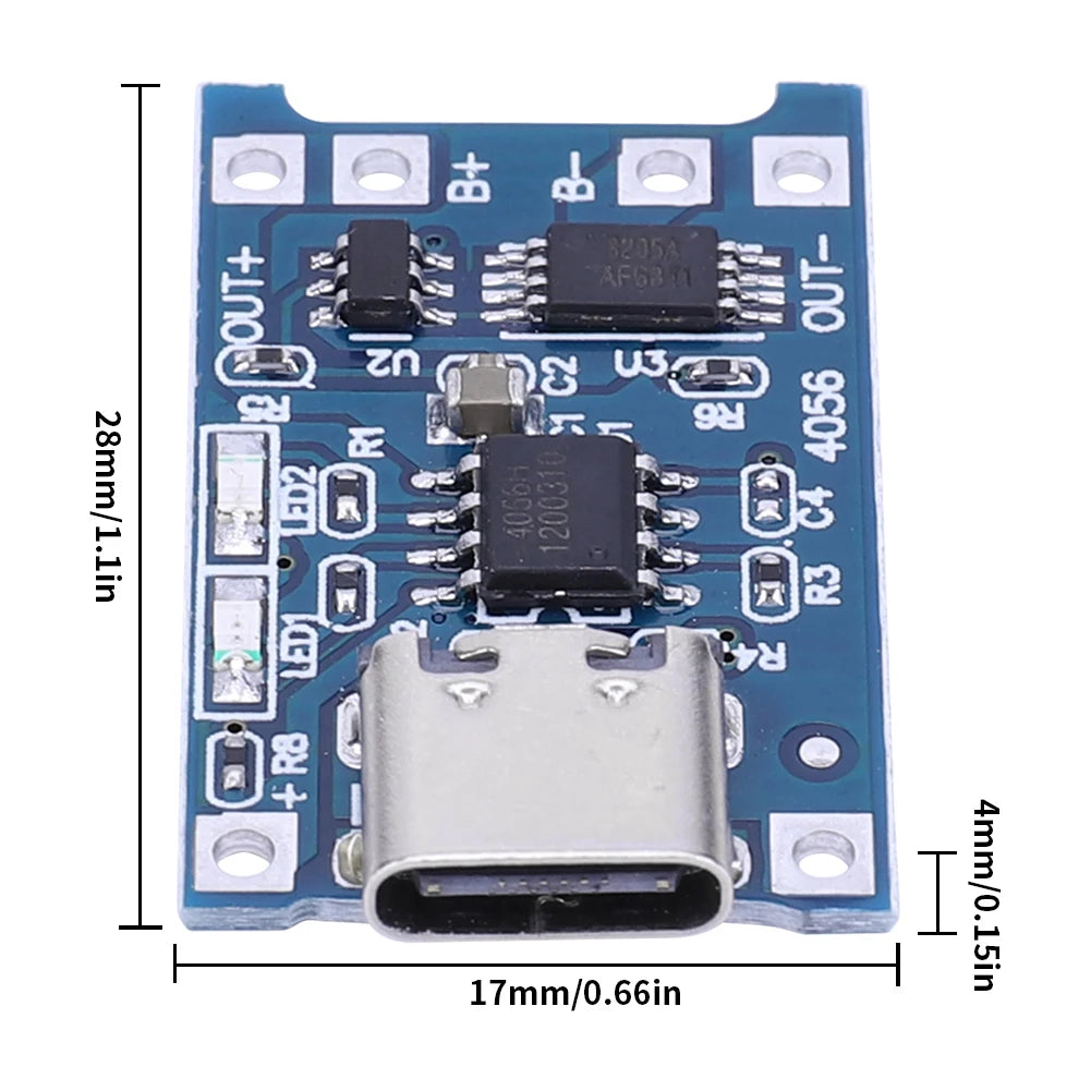 1-20PCS 1A 18650 Lithium Battery Protection Board Type-c/Micro/Mini USB Charging Module TP4056 With Protection One Plate Module