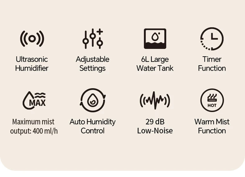 6L Professional Large Capacity Household Silent Air Humidifier Plant Spray Aroma Diffuser Ultrasonic Water Mist Diffuser