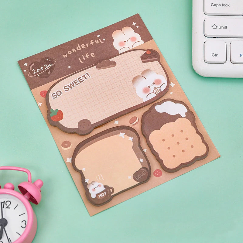 1 Piece Cartoon Adhesive Cute Animals Notes Notepad Memo Pad Stationery Sticker