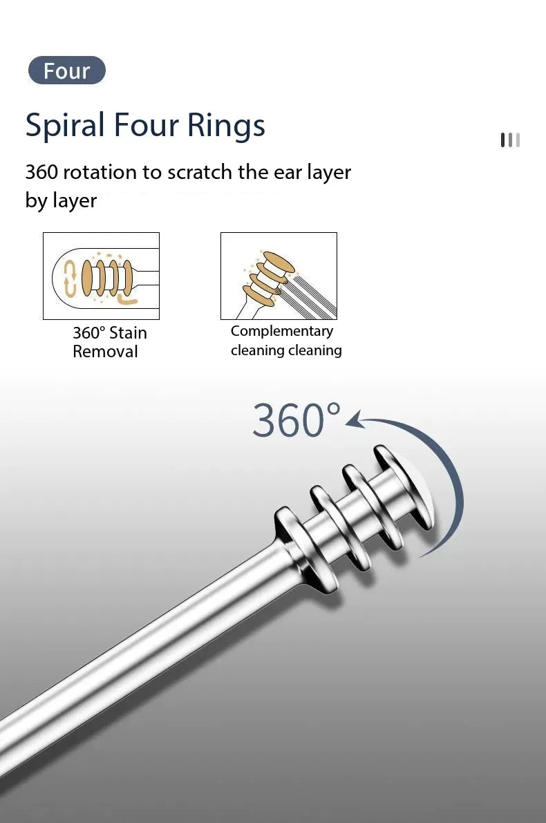 6Pcs Stainless Steel Ear Cleaning Set, Ear Pick Tools with Storage Tube, Professional Ear Wax Remover Kit for Home Use