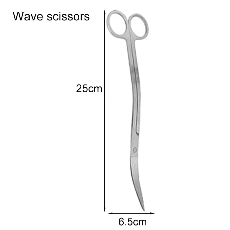 Aquarium Scissors Tweezers Tool Fish Tank Plants Wave Scissors Water Grass Stainless Cleaning Tools Holder Aquarium Accessories