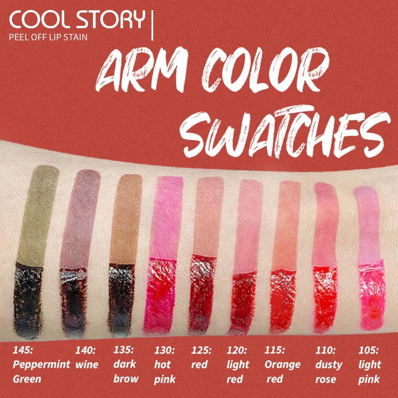 2 in 1 Lip Stain & Lipliner Matte Peel Off Lip Glaze Lipstick Quick Drying Lasting Non Stick Cup Lipliner Red Lip Gloss Makeup
