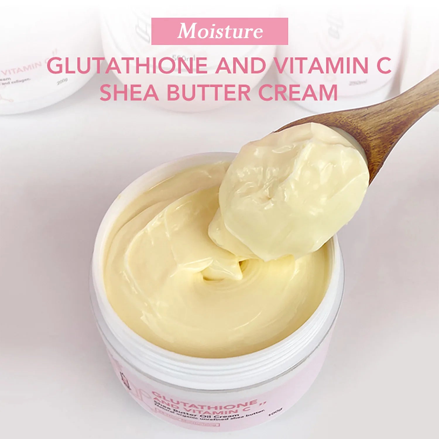 AILKE Glutathione & Vitamin C Shea Butter Cream, Brightening, Deeply Moisturizing, Smooth Skin, Face and Body Butter Cream,100ml