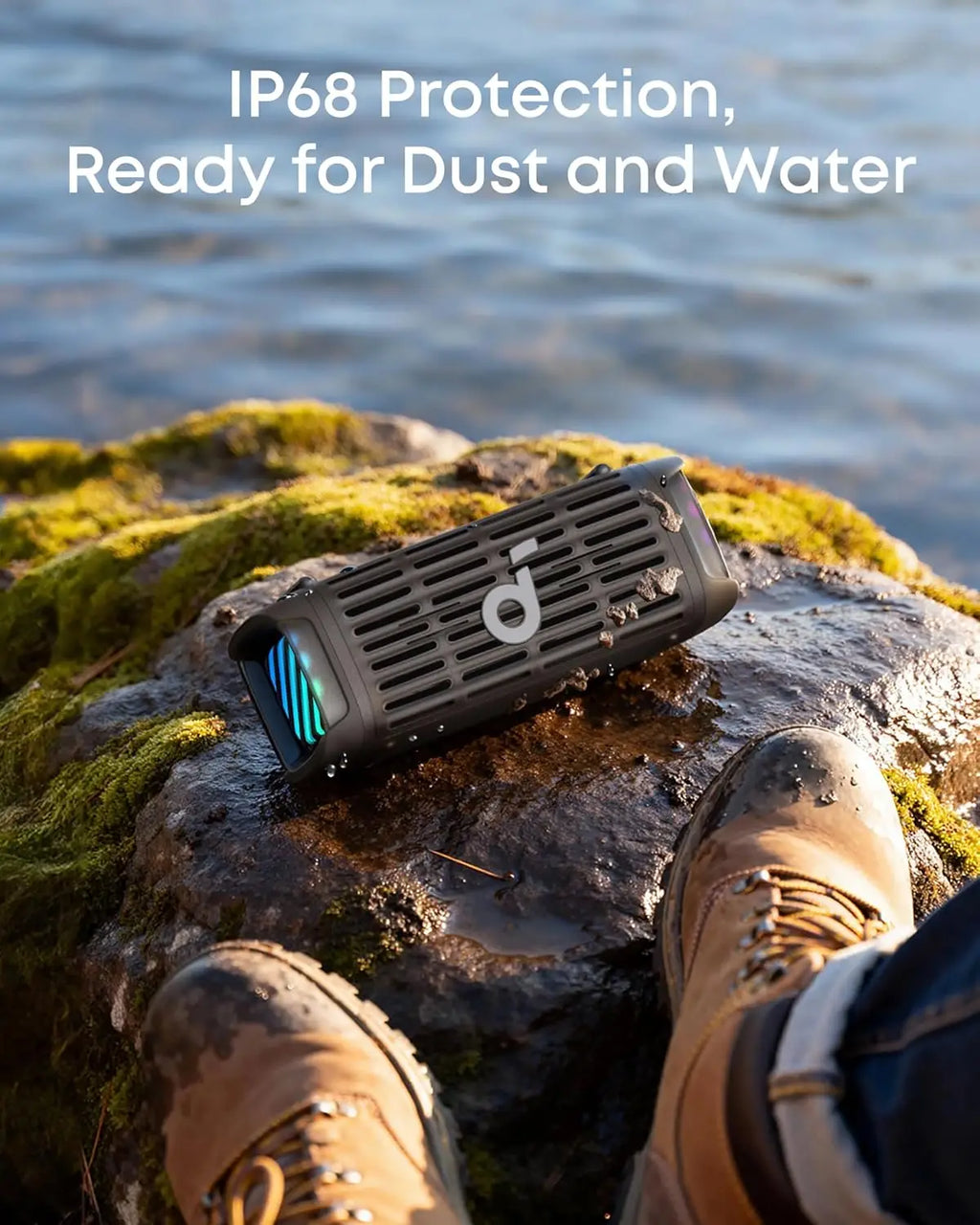 Soundcore Boom 3i by Anker, Compact Outdoor Speaker, IP68 Waterproof, Floating Playback, Saltwater-Resistant  (Refurbished)