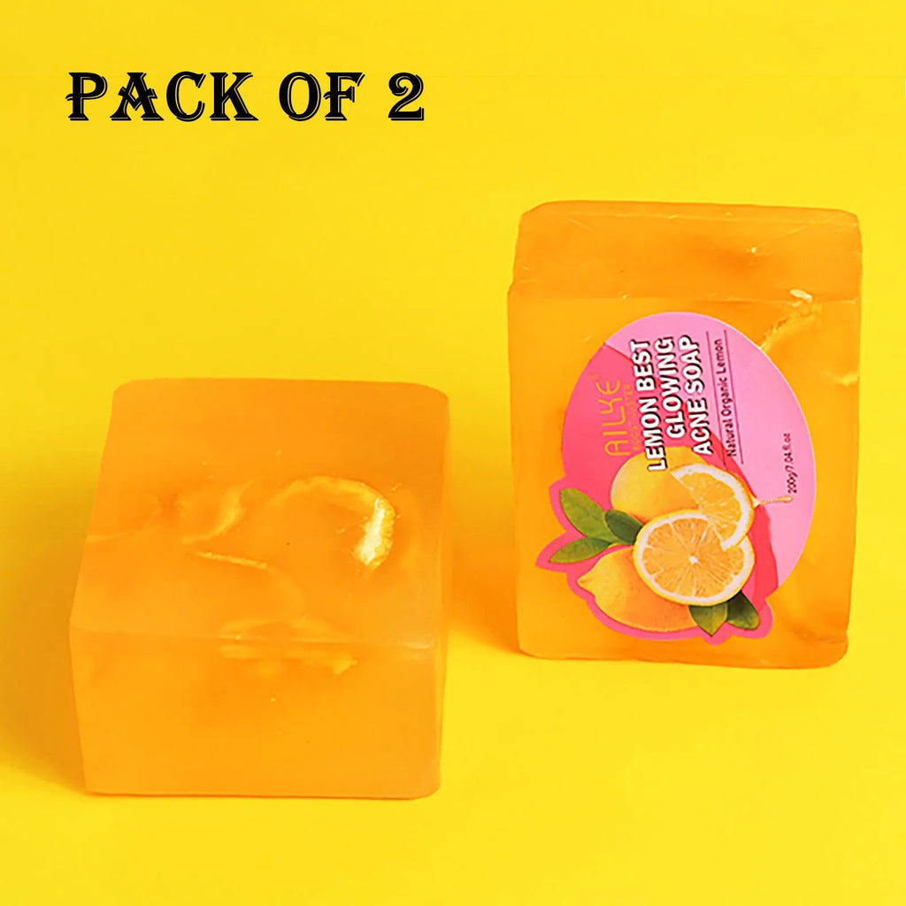 AILKE Dark Spots and Acne Remover Soap Bar, Whitening Skin with Natural Lemon, Olive Oil, Women Daily Face and Body Wash, 200g