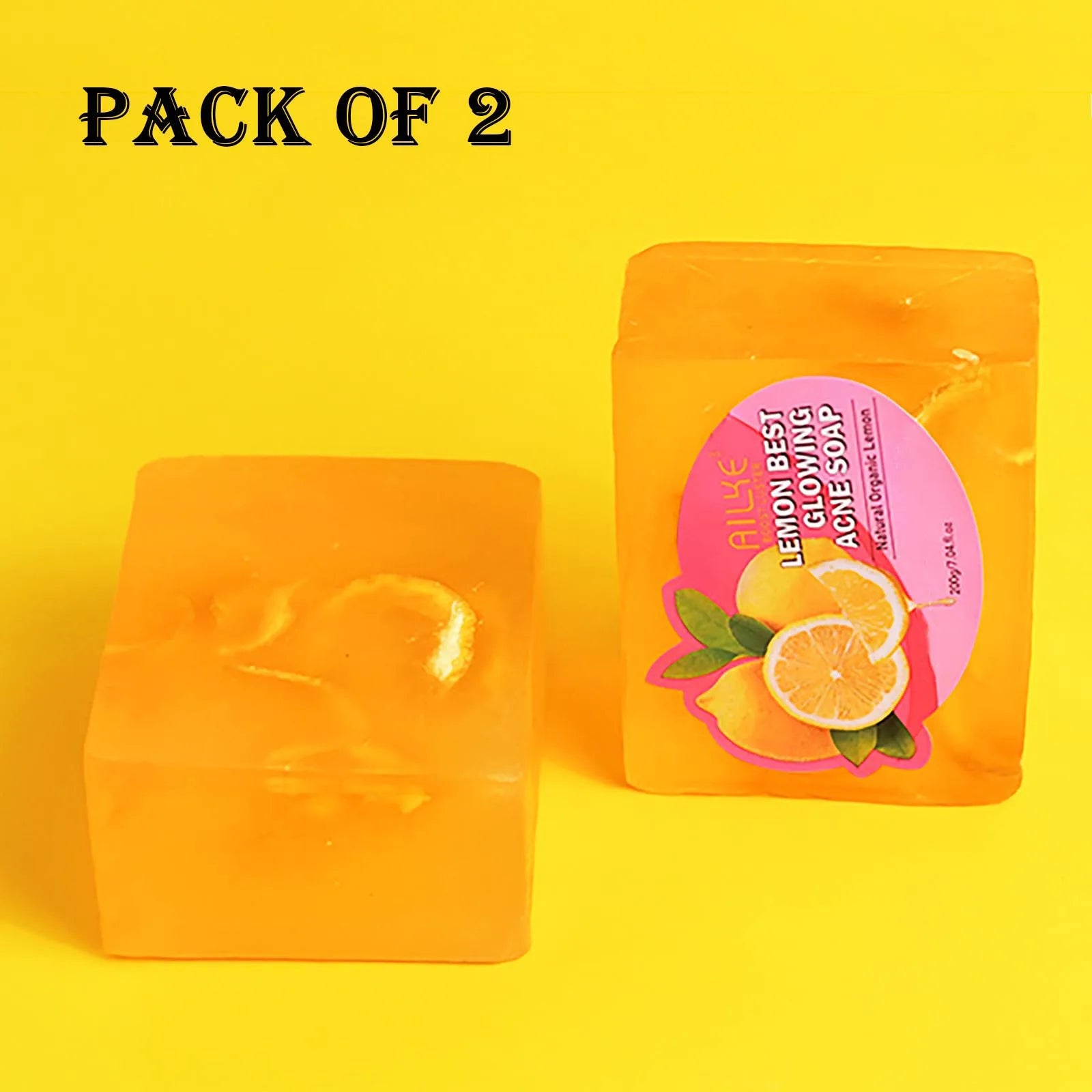 AILKE Dark Spots and Acne Remover Soap Bar, Whitening Skin with Natural Lemon, Olive Oil, Women Daily Face and Body Wash, 200g