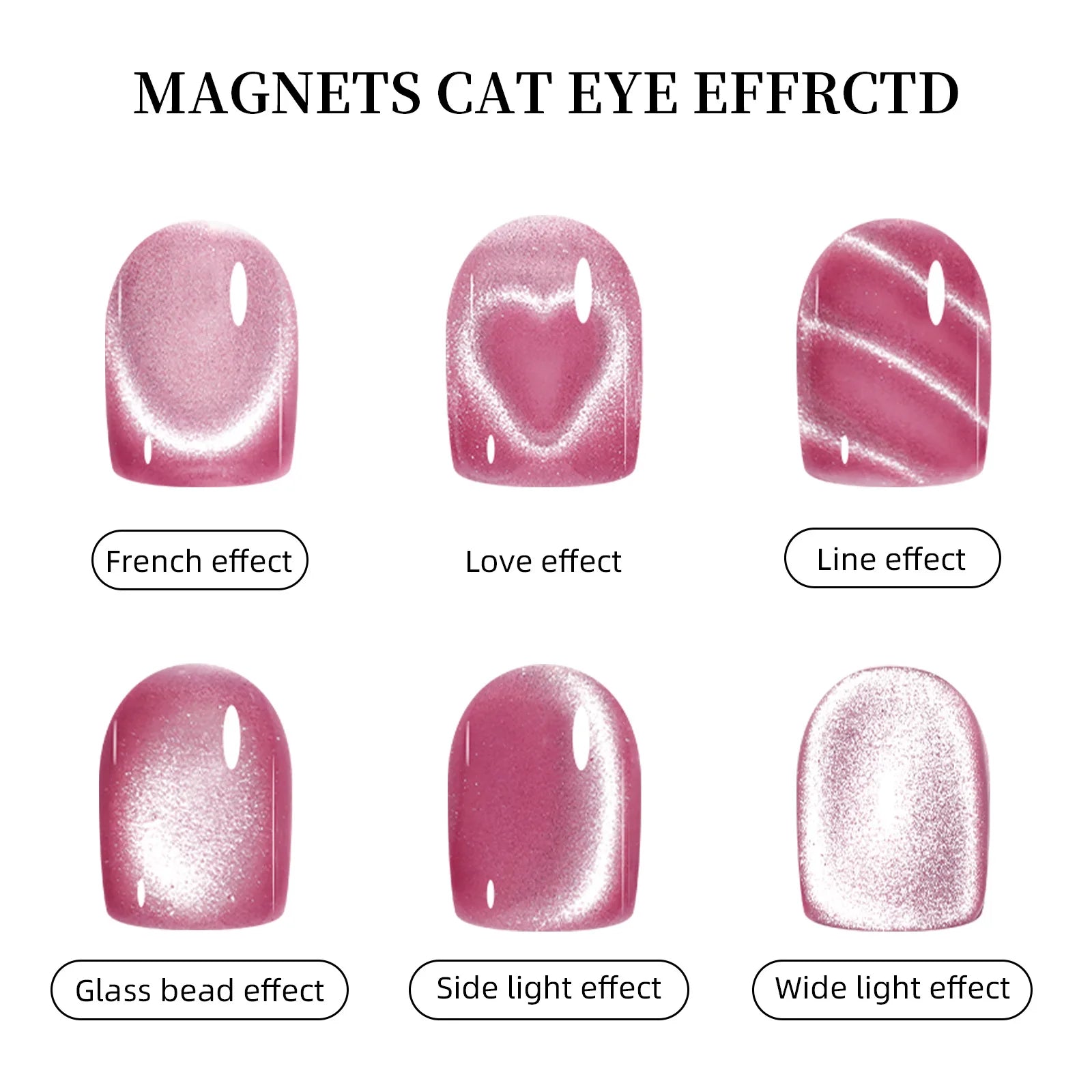Multi Shape 3 In 1 Cat Eye Magnet Pen Heart Moon Snake French Double Line 1Pc For Magnetic Gel Professional Salon DIY Nail Art Supply