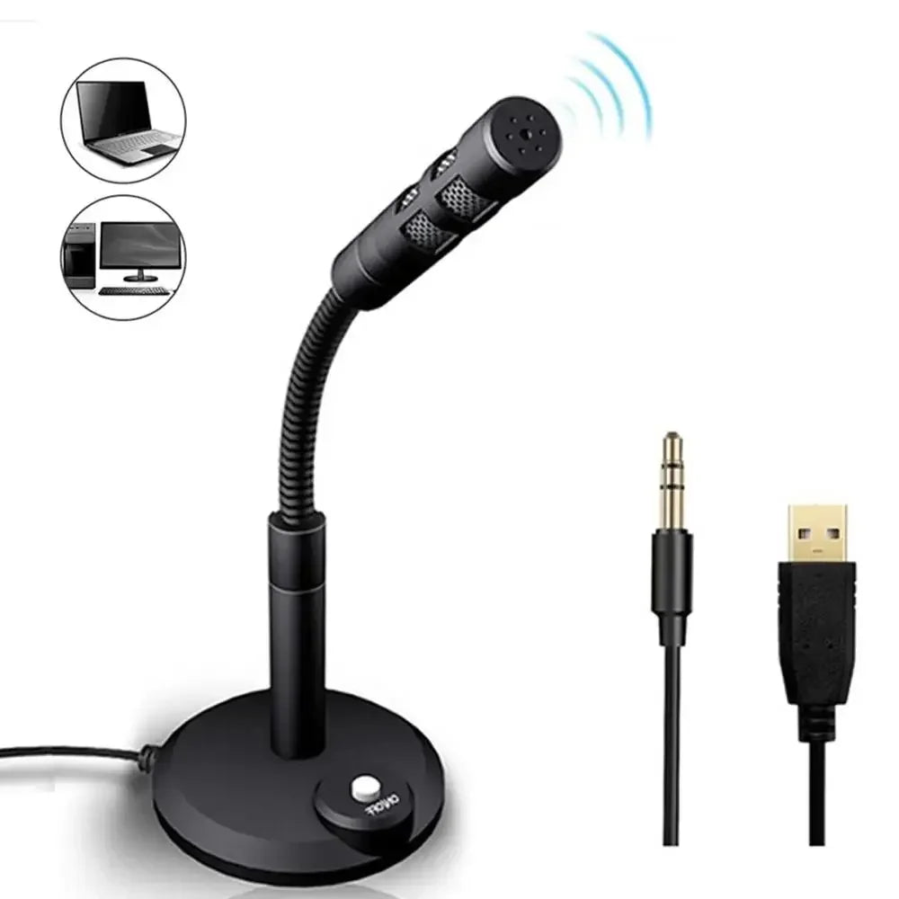 USB Desktop Microphone 3.5mm Omnidirectional PC Laptop Computer Mic for Computer Gaming Recording Chatting Singing Meeting microphone professionnel mocro karaoke sans fil bluetooth microphone for phone karaoke