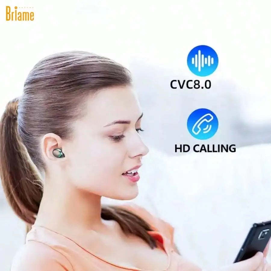 Mini Wireless Earbuds With LED Display, Sports Earphones With Microphone Compatible With All Devices, Gaming Headset With High-Fidelity Sound Quality, 400mAh Battery