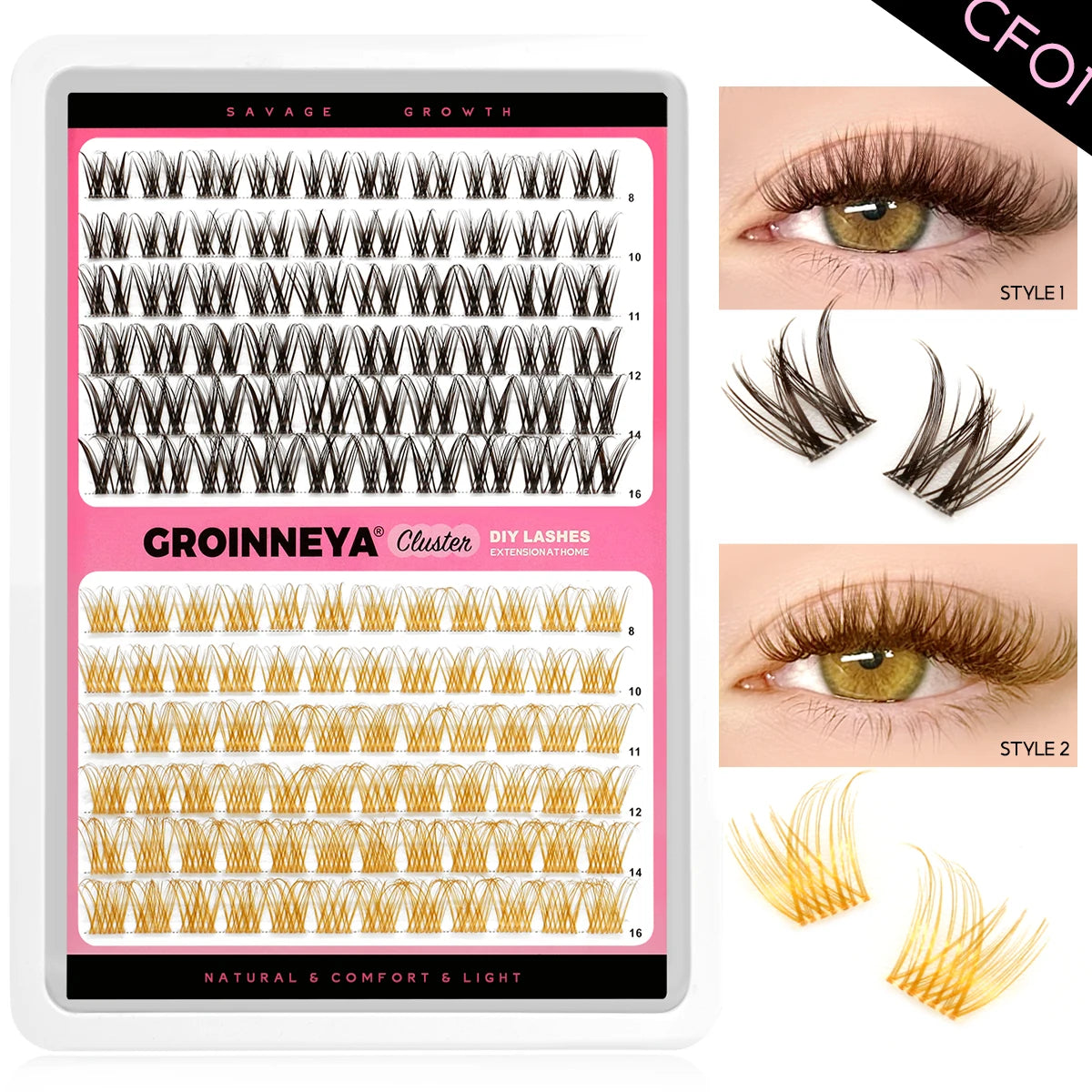 Lash Clusters Set DIY Lashes Extension Kit Individual Eyelash Extension Kit Full Set Lashes Kit with Lash Bond and Seal Makeup