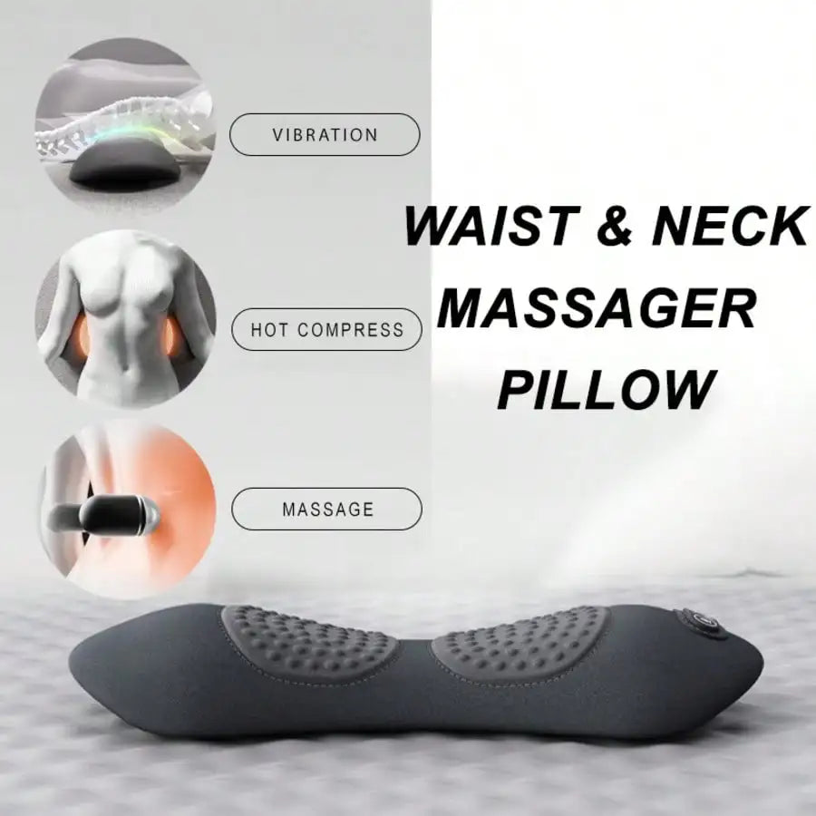 3-In-1 Back & Neck Massager With Heating, Vibration & Air Compression - Back Support Pillow, Ideal Gifts For Parents Home/Office