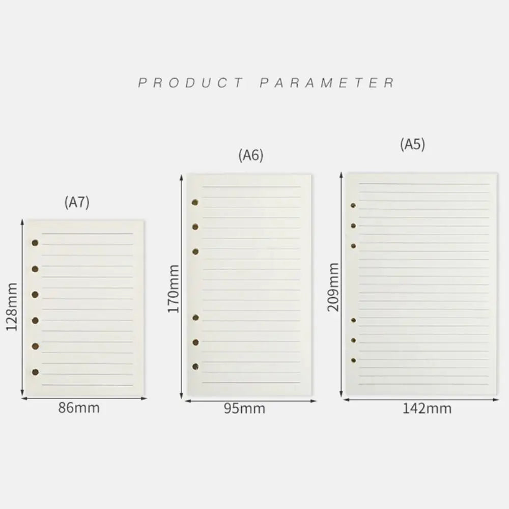 80Sheets Simple Kraft Paper Loose Leaf Paper A5/A6/A7 Horizontal Line/Blank Notebook Refill Paper Notepad Inside Paper Students