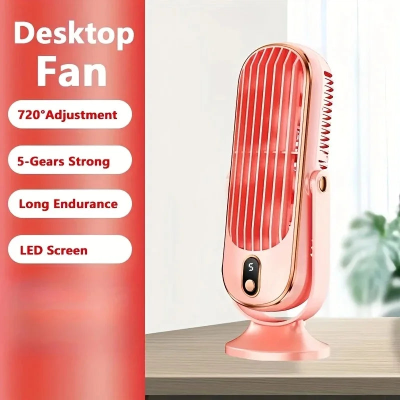 New Upgraded Large Battery Dual Motor Portable Fashion Desk Fan, Office, Travel, Camping, Outdoor RV Portable USB Fan air conditioner bladeless fan