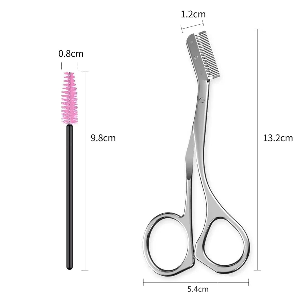 Stainless Steel Eyebrow Scissors with Eyebrow Comb Tweezers Makeup Scissors Eyebrow Trimming Knife Hair Remover Shaver Tool