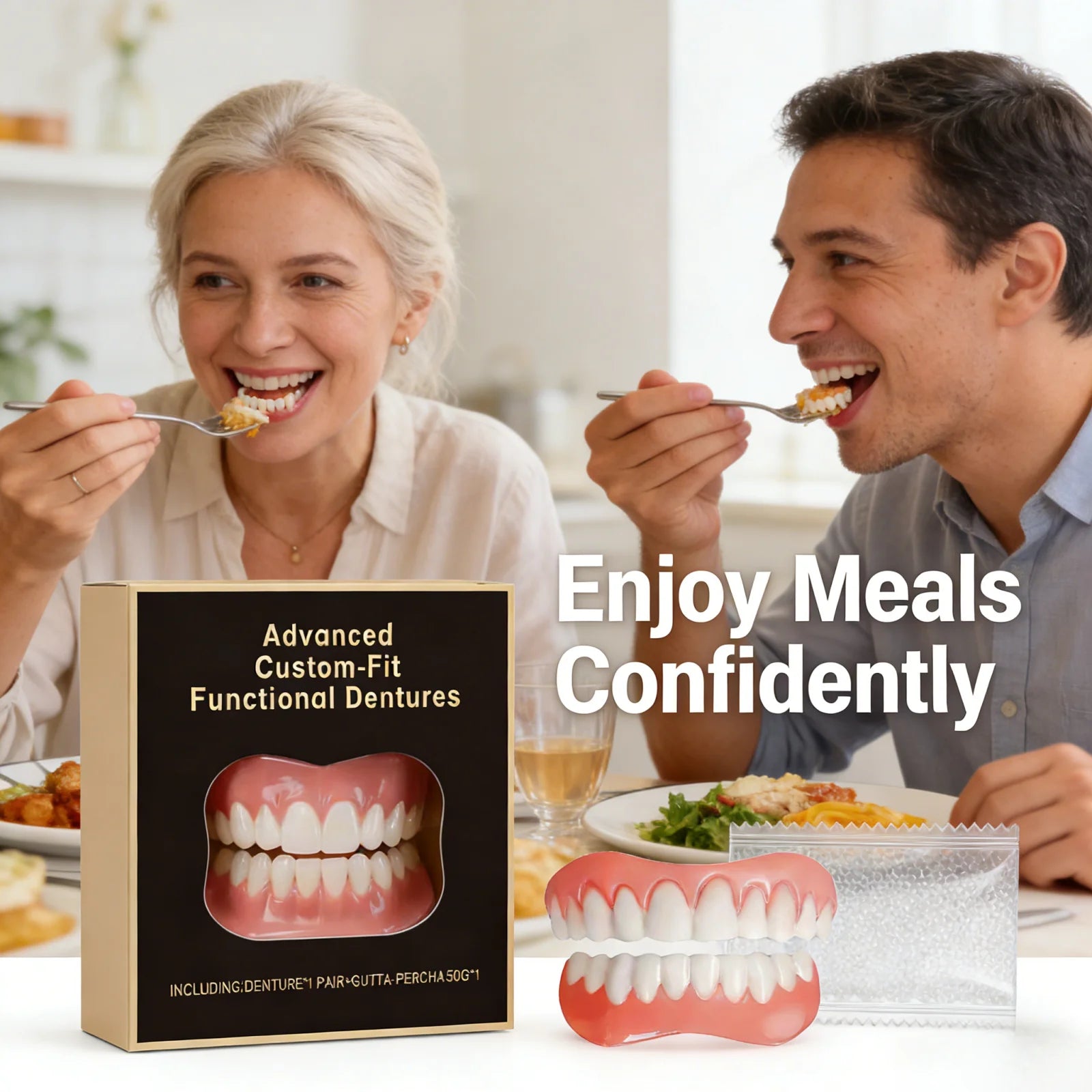 Natural Appearance Cosmetic Teeth Veneers Temporary Decorative Snap On Teeth Covers Portable Beauty Teeth Accessory for Wedding Party Makeup Photo Shooting