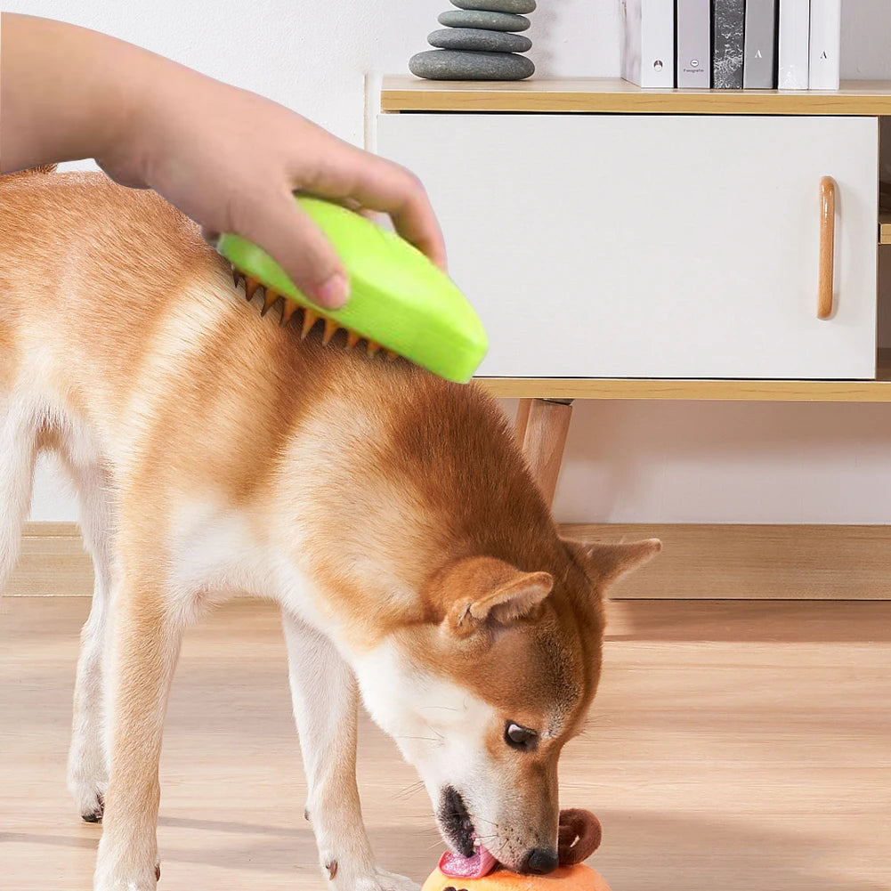 Pet Grooming Brush Electric Spray Water Spray Kitten Pet Comb Soft Silicone Depilation Cats Bath Hair Brush Grooming Supplies