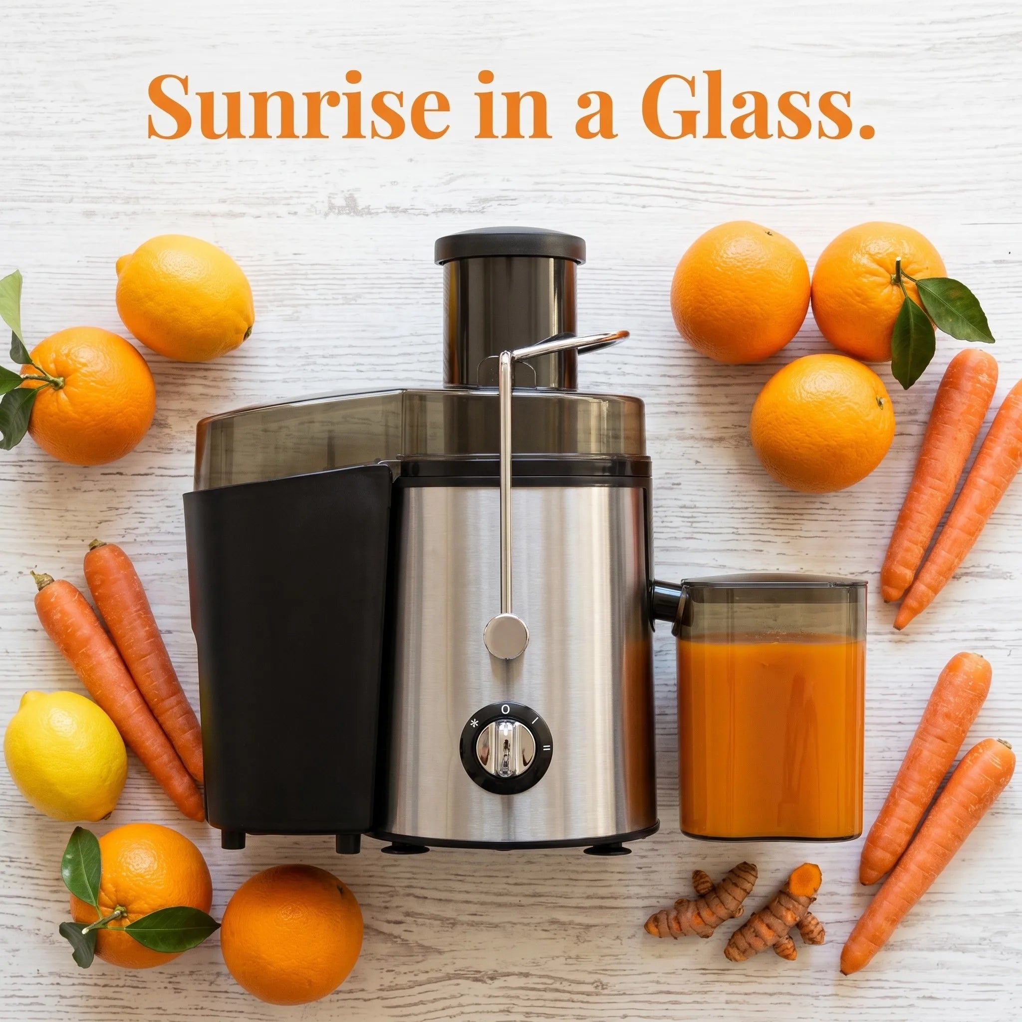 Juicer, 800 Watt Centrifugal Juicer with Wide Mouth 3" Fruit & Vegetable Feed Chute, Easy to Clean, Stainless Steel (Silver)