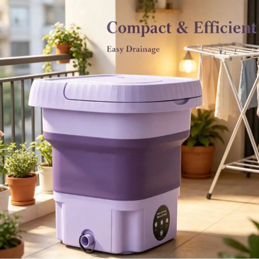 Foldable Mini Washing Machine, Portable Compact Washer For Underwear, Socks & Baby Clothes, Ideal For Dorms, Travel, Business Trips & Small Spaces